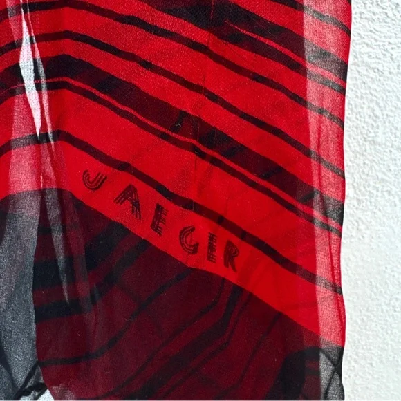 Vintage Red & Black Jaeger Scarf - Picture 4 of 5